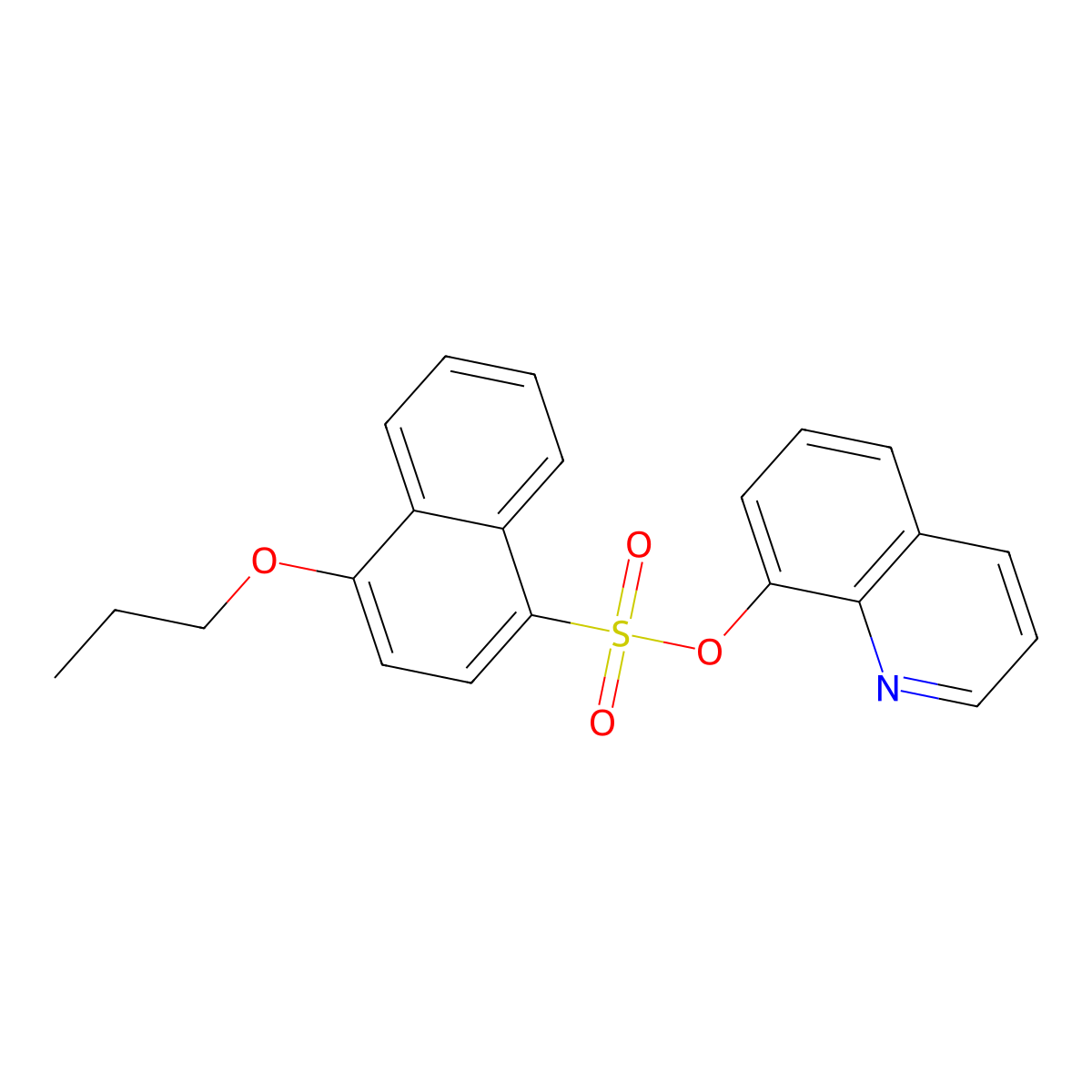 Quinolin-8-yl 4-propoxynaphthalene-1-sulfonate molecular structure, CAS 2415631-14-8