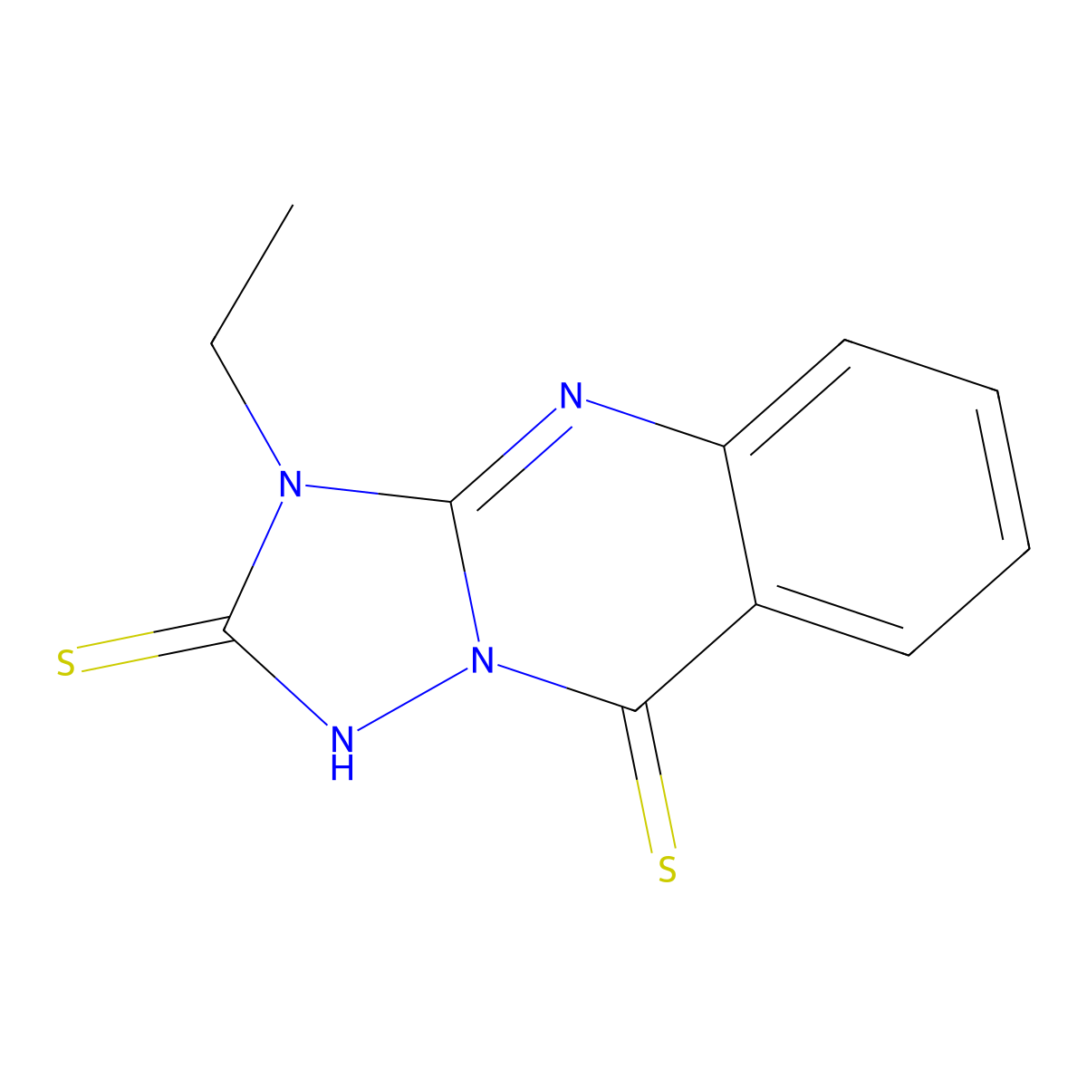 3-ethyl-1H,2H,3H,9H-[1,2,4]triazolo[3,2-b]quinazoline-2,9-dithione molecular structure, CAS 2415631-18-2