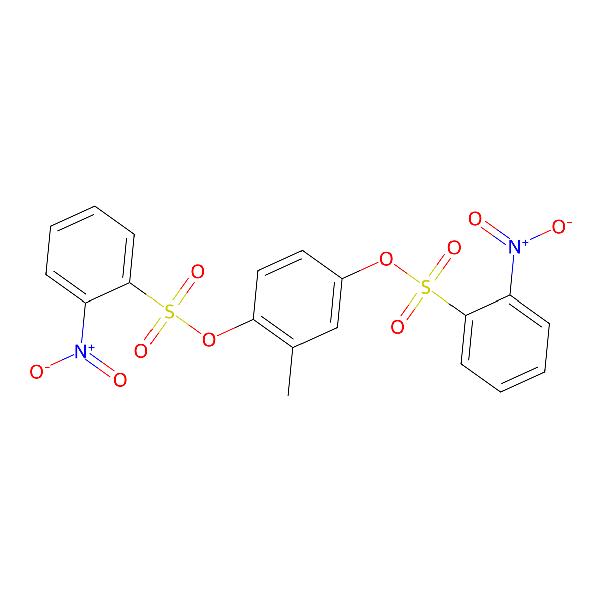 2-Methyl-4-[(2-nitrobenzenesulfonyl)oxy]phenyl 2-nitrobenzene-1-sulfonate molecular structure, CAS 2415631-19-3