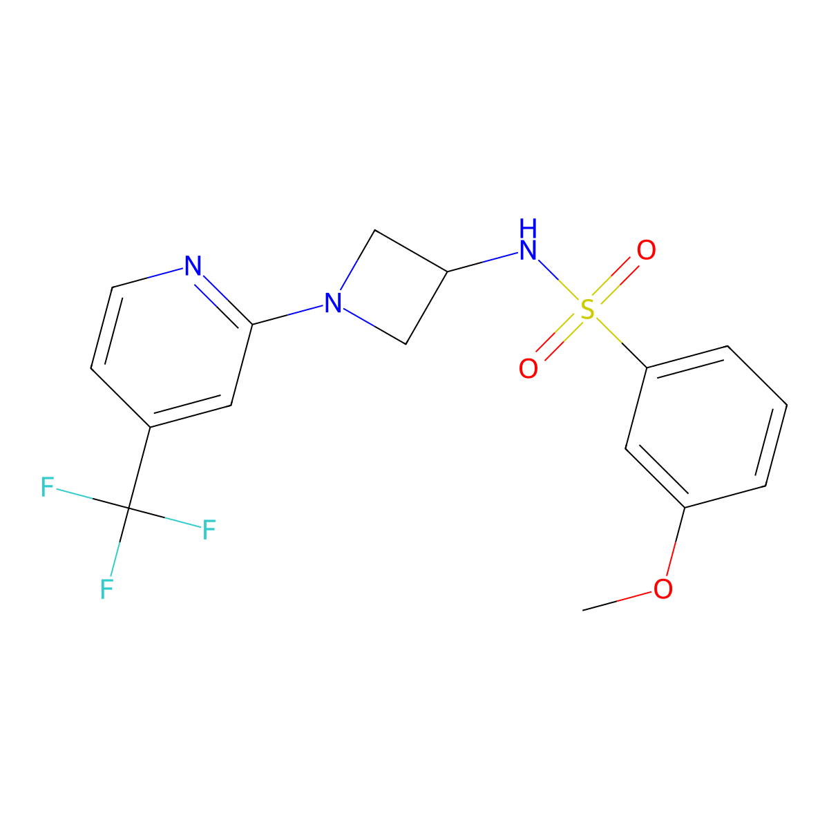 3-methoxy-N-{1-[4-(trifluoromethyl)pyridin-2-yl]azetidin-3-yl}benzene-1-sulfonamide molecular structure, CAS 2415631-25-1