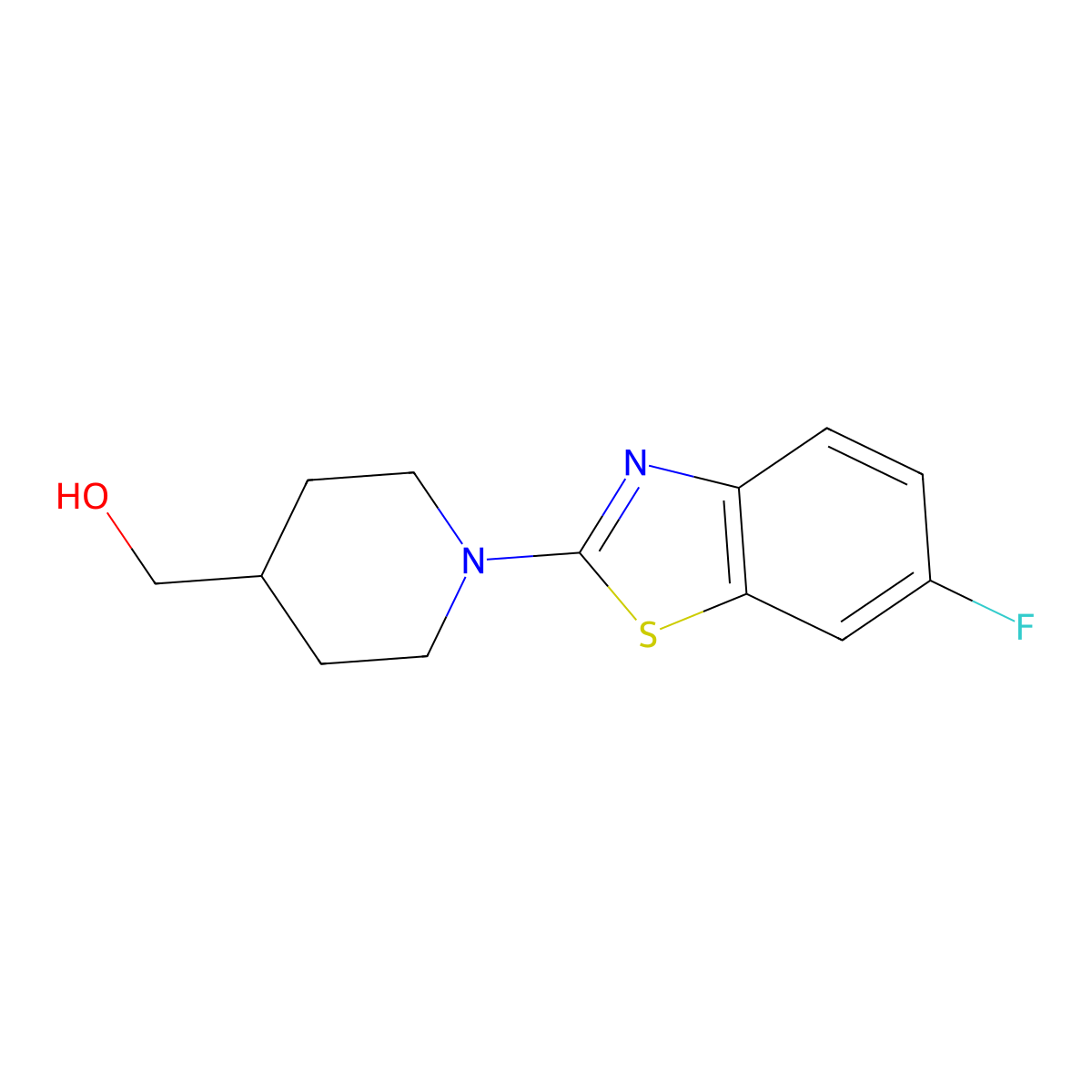 [1-(6-Fluoro-1,3-benzothiazol-2-yl)piperidin-4-yl]methanol molecular structure, CAS 2415631-31-9