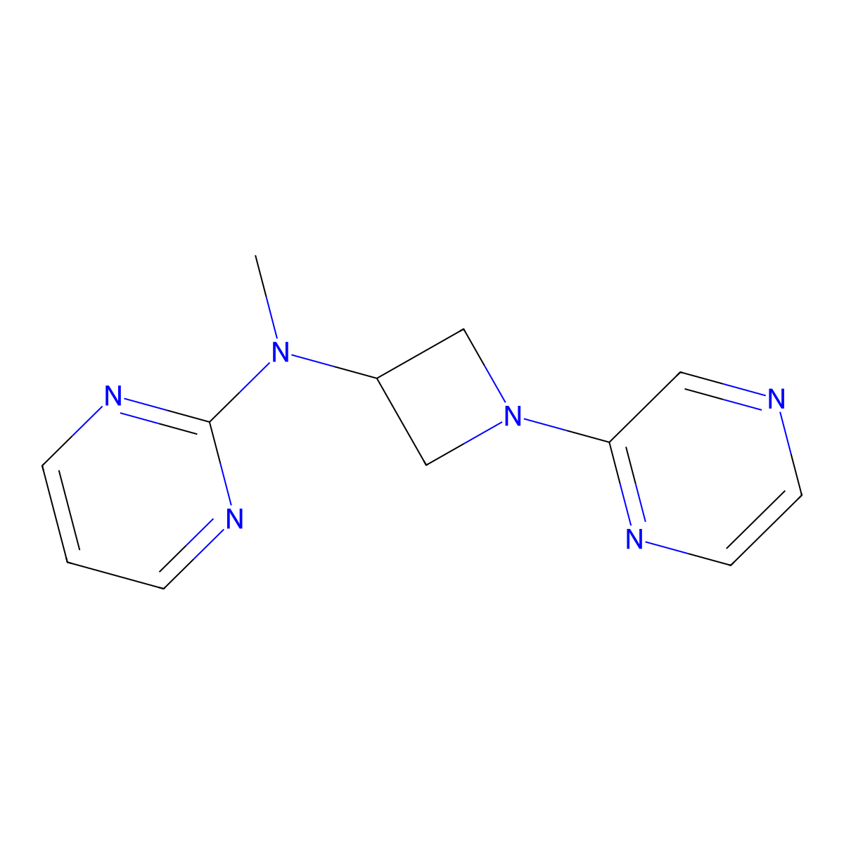 N-methyl-N-[1-(pyrazin-2-yl)azetidin-3-yl]pyrimidin-2-amine molecular structure, CAS 2415631-32-0