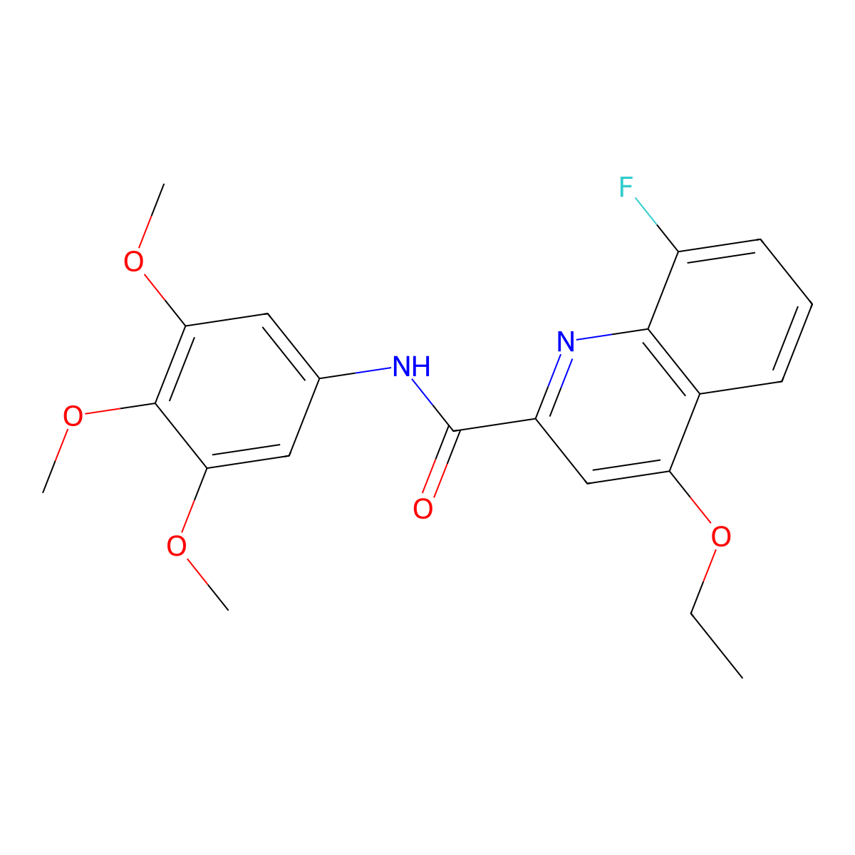 4-ethoxy-8-fluoro-N-(3,4,5-trimethoxyphenyl)quinoline-2-carboxamide molecular structure, CAS 2415631-44-4