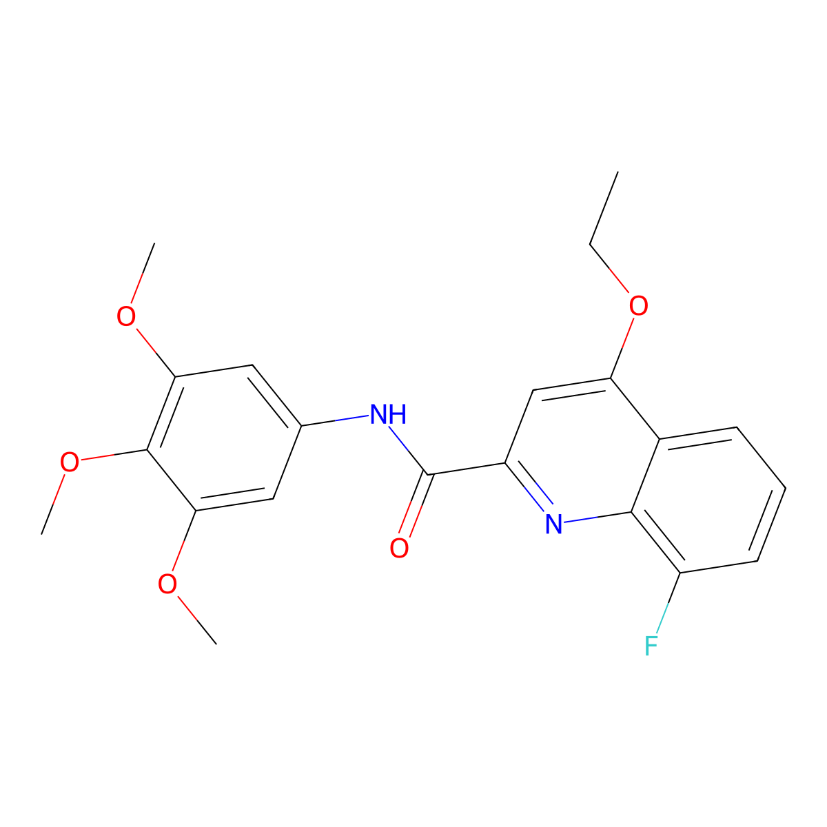 4-ethoxy-8-fluoro-N-(3,4,5-trimethoxyphenyl)quinoline-2-carboxamide molecular structure, CAS 2415631-44-4