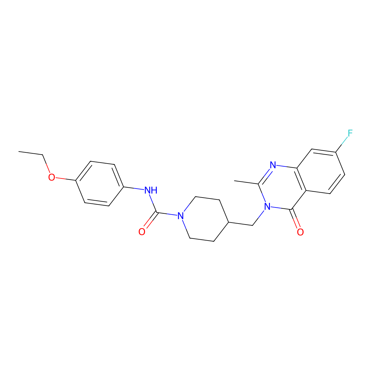 N-(4-ethoxyphenyl)-4-[(7-fluoro-2-methyl-4-oxo-3,4-dihydroquinazolin-3-yl)methyl]piperidine-1-carboxamide molecular structure, CAS 2415631-56-8