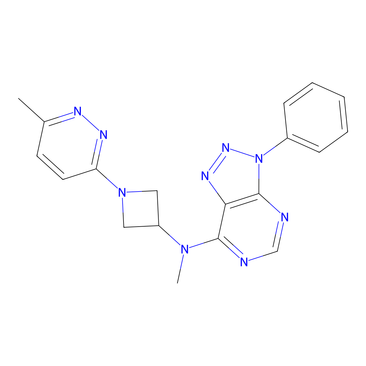 N-methyl-1-(6-methylpyridazin-3-yl)-N-{3-phenyl-3H-[1,2,3]triazolo[4,5-d]pyrimidin-7-yl}azetidin-3-amine molecular structure, CAS 2415631-71-7