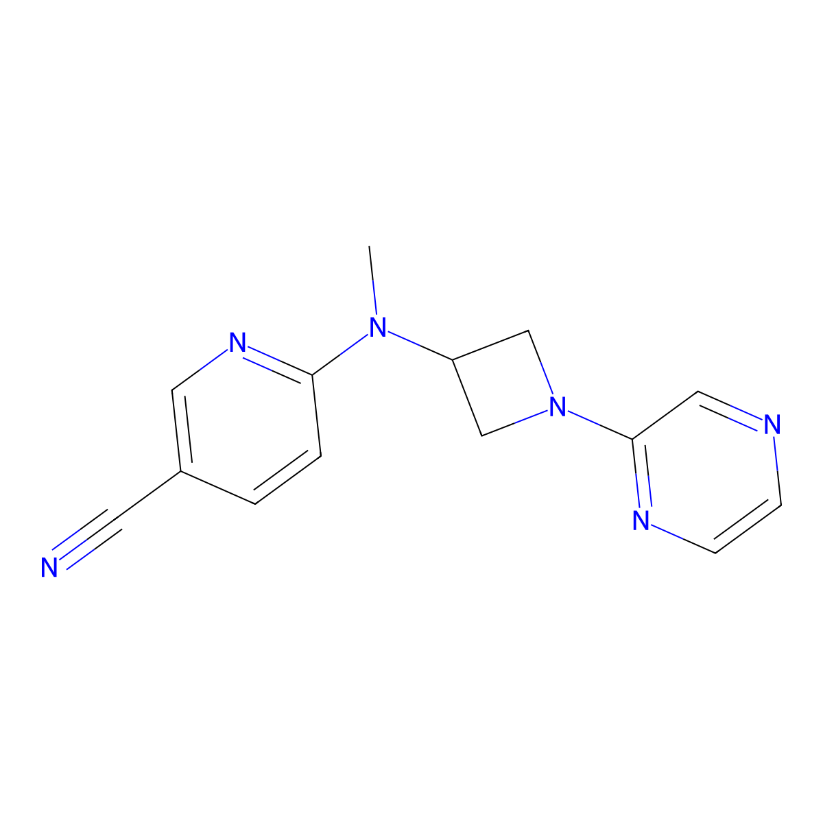 6-[Methyl-(1-pyrazin-2-ylazetidin-3-yl)amino]pyridine-3-carbonitrile molecular structure, CAS 2415631-72-8