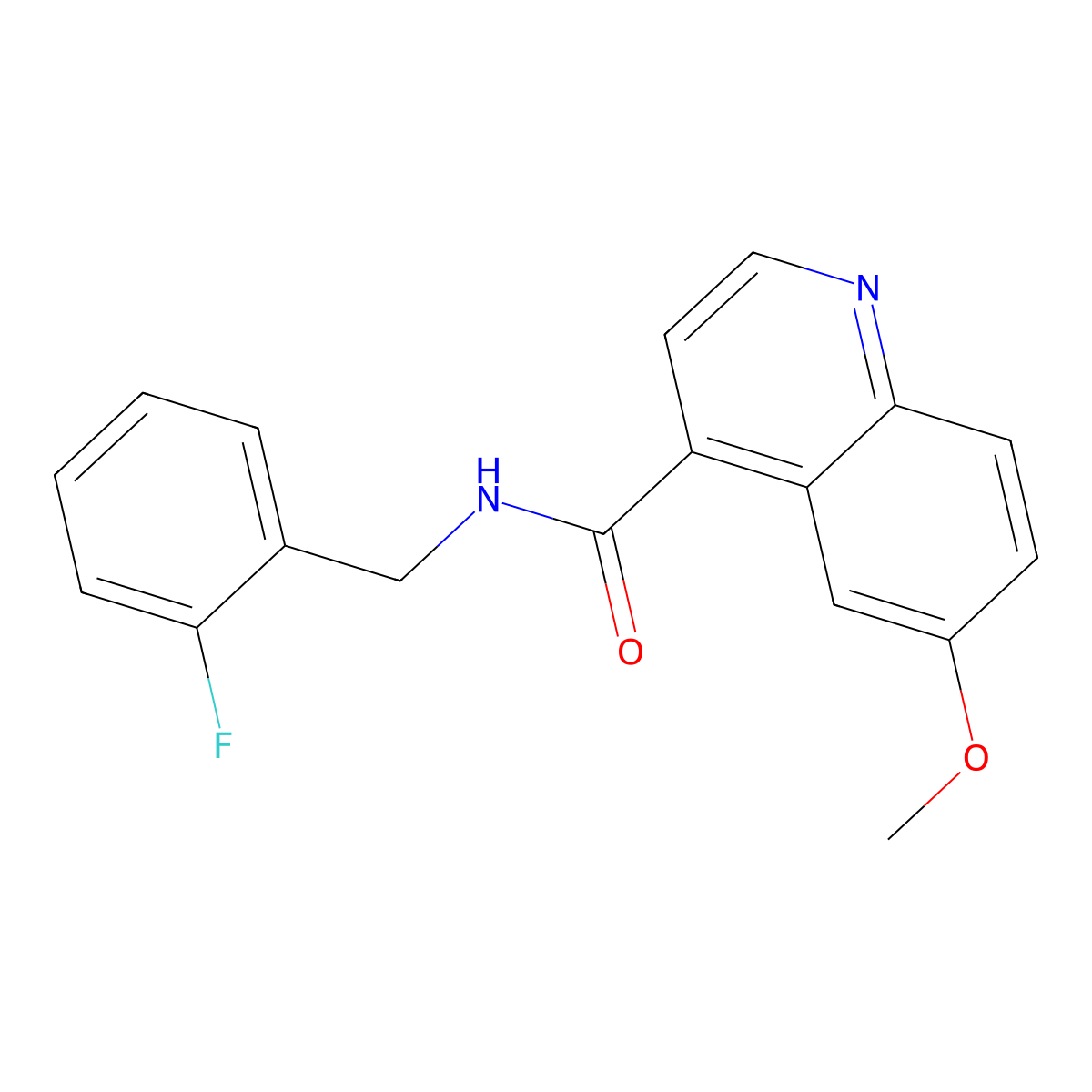 N-[(2-fluorophenyl)methyl]-6-methoxyquinoline-4-carboxamide molecular structure, CAS 2415631-74-0