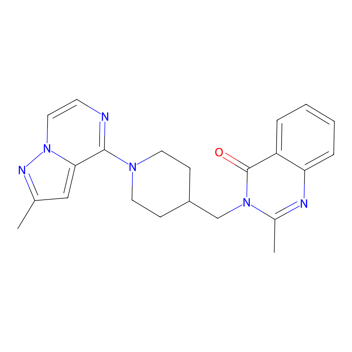2-Methyl-3-[(1-{2-methylpyrazolo[1,5-a]pyrazin-4-yl}piperidin-4-yl)methyl]-3,4-dihydroquinazolin-4-one molecular structure, CAS 2415631-84-2