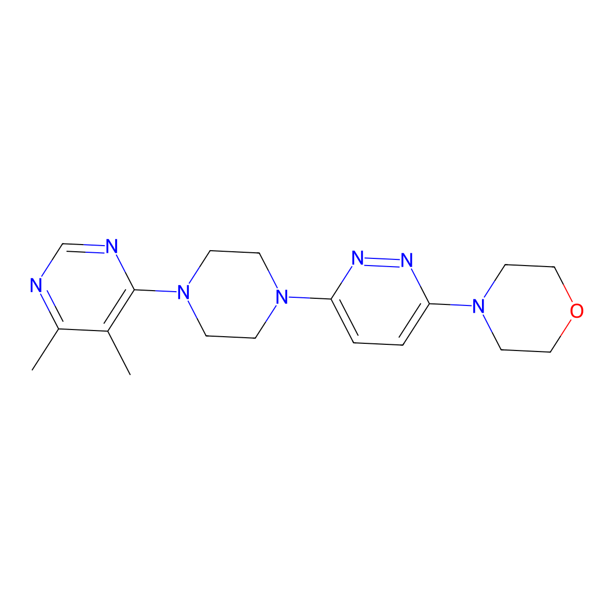4-{6-[4-(5,6-Dimethylpyrimidin-4-yl)piperazin-1-yl]pyridazin-3-yl}morpholine molecular structure, CAS 2415631-93-3