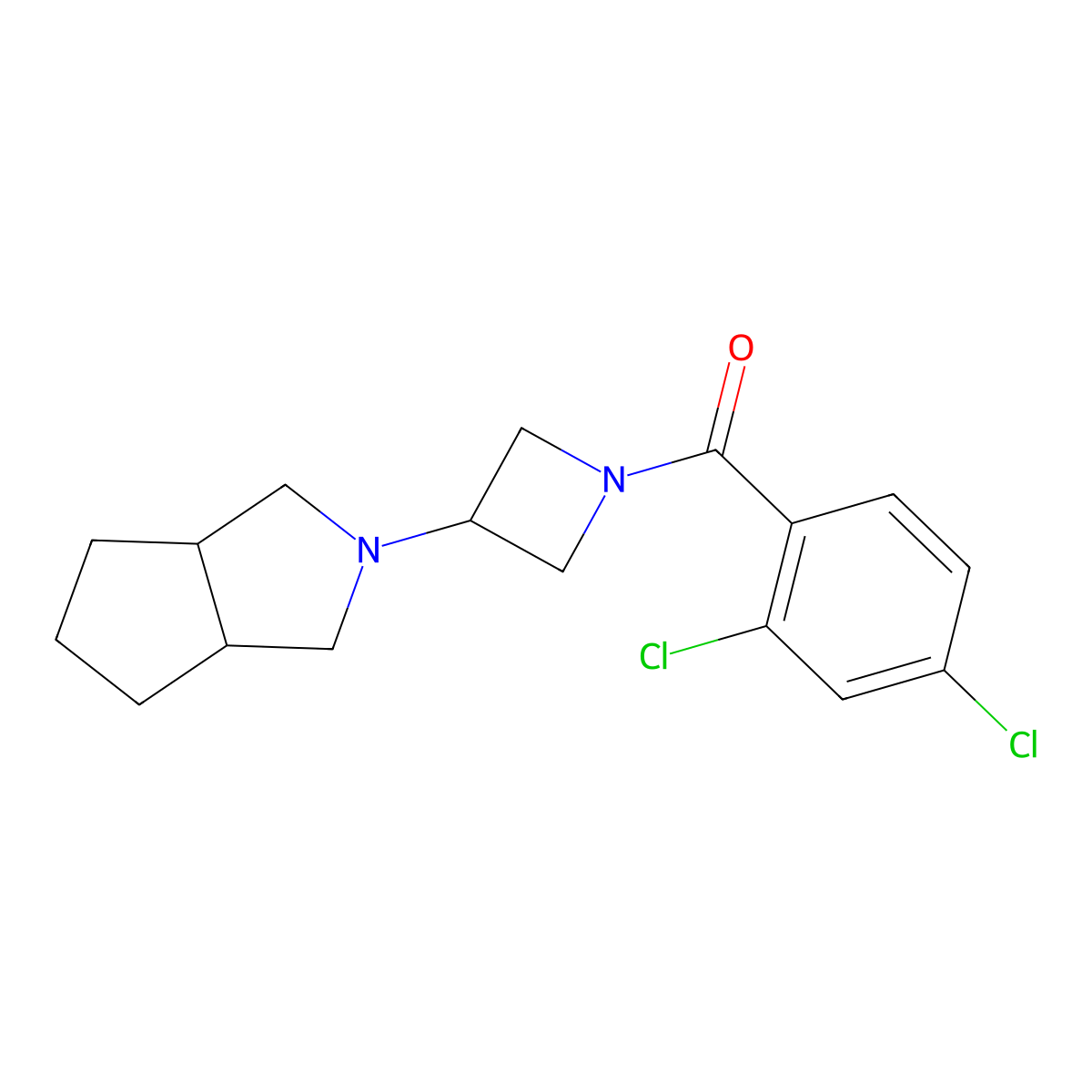 1-(2,4-Dichlorobenzoyl)-3-{octahydrocyclopenta[c]pyrrol-2-yl}azetidine molecular structure, CAS 2415631-95-5