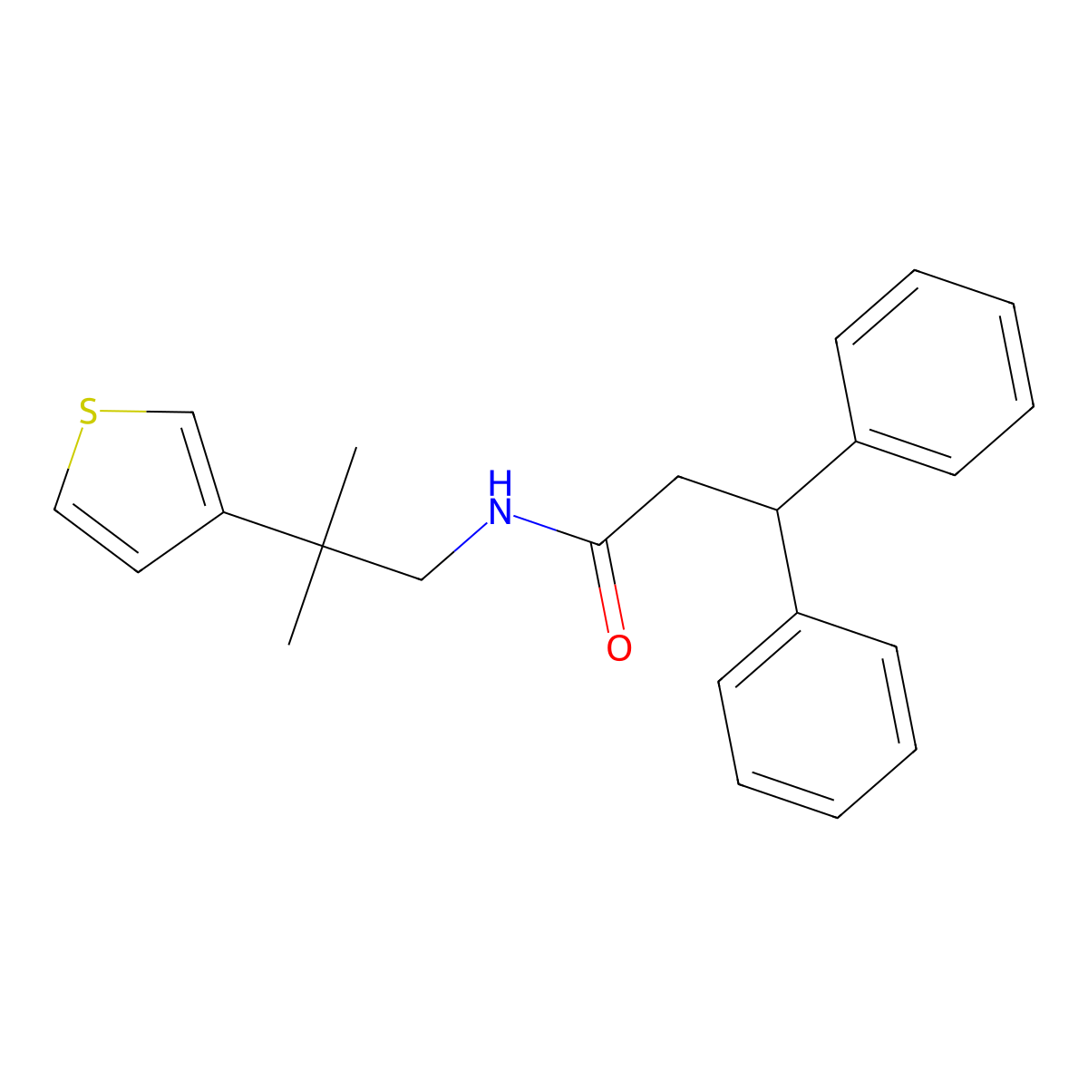 N-[2-methyl-2-(thiophen-3-yl)propyl]-3,3-diphenylpropanamide molecular structure, CAS 2415631-97-7
