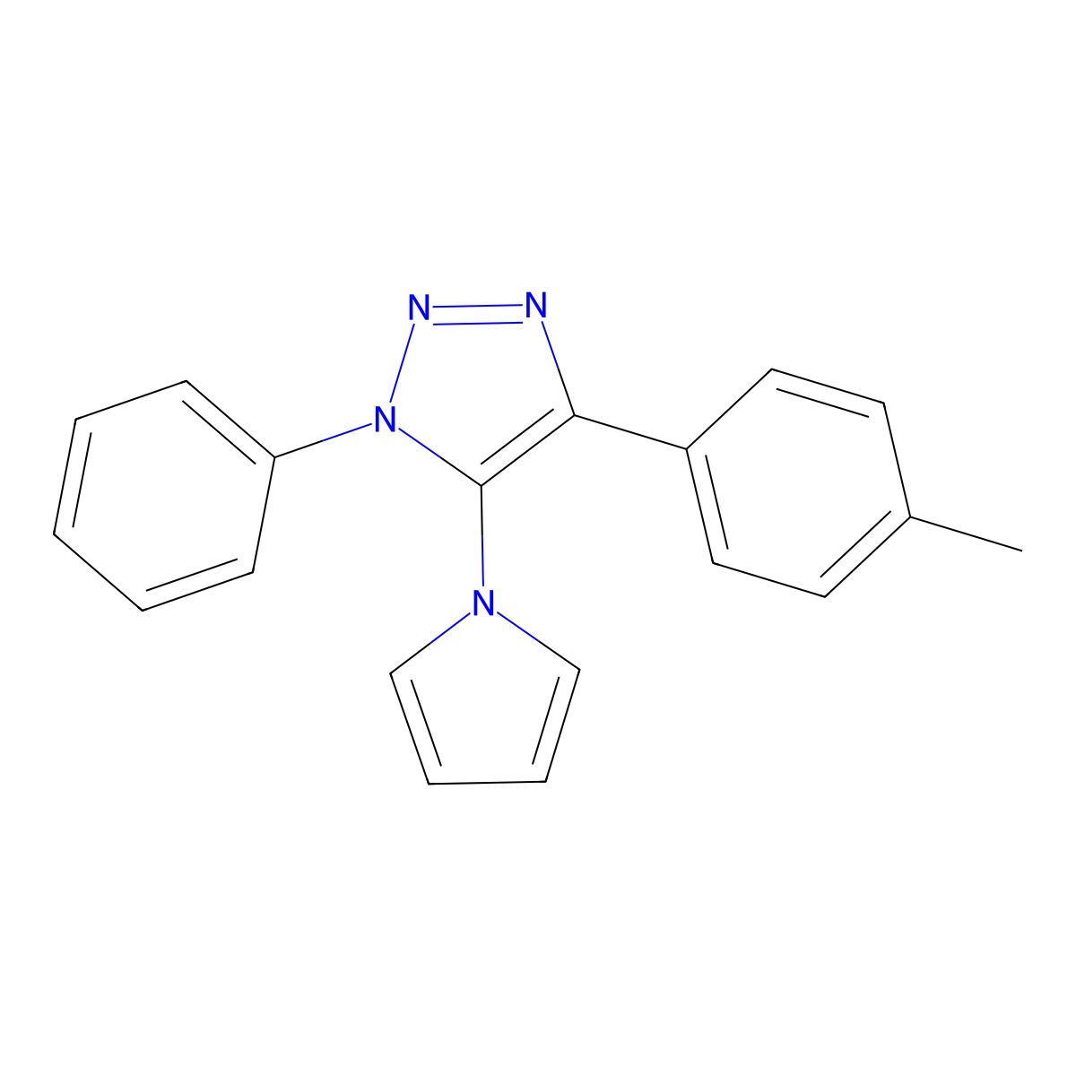 4-(4-methylphenyl)-1-phenyl-5-(1H-pyrrol-1-yl)-1H-1,2,3-triazole molecular structure, CAS 2415632-02-7