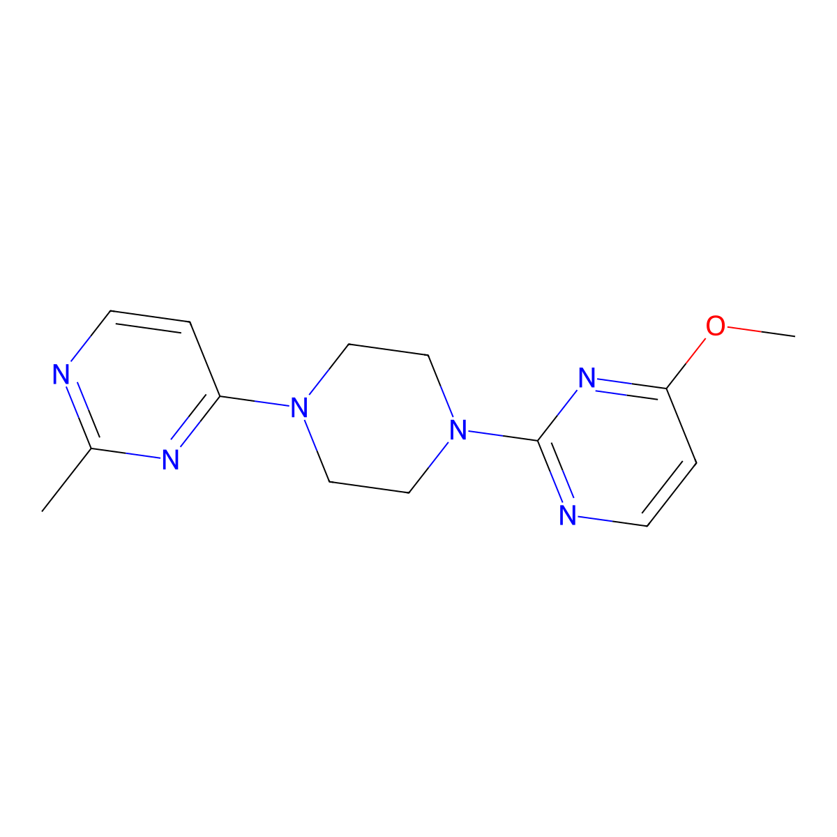 4-Methoxy-2-[4-(2-methylpyrimidin-4-yl)piperazin-1-yl]pyrimidine molecular structure, CAS 2415632-06-1
