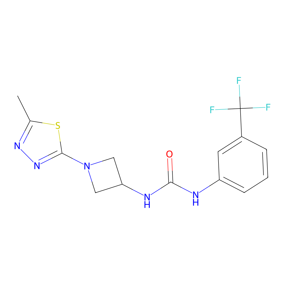 3-[1-(5-Methyl-1,3,4-thiadiazol-2-yl)azetidin-3-yl]-1-[3-(trifluoromethyl)phenyl]urea molecular structure, CAS 2415632-09-4