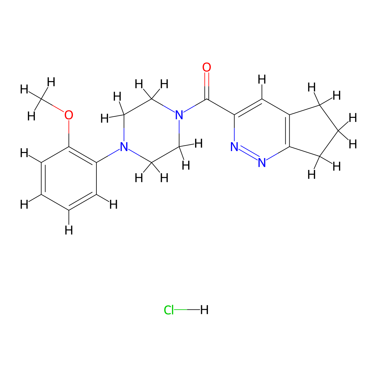 1-{5H,6H,7H-cyclopenta[c]pyridazine-3-carbonyl}-4-(2-methoxyphenyl)piperazine hydrochloride molecular structure, CAS 2415632-14-1
