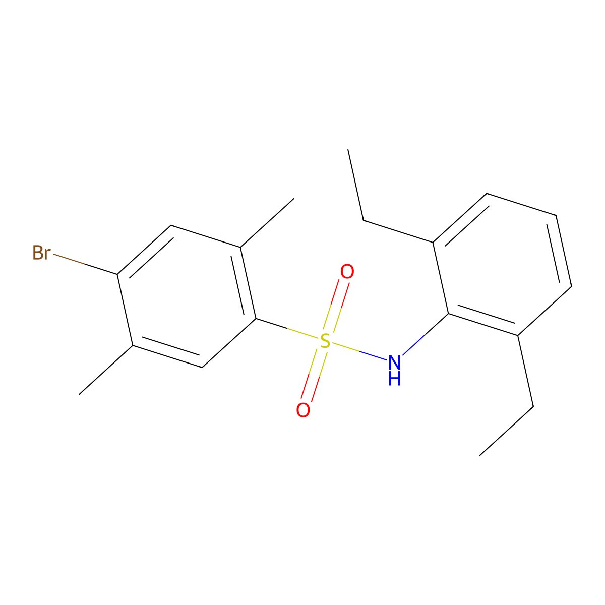 4-bromo-N-(2,6-diethylphenyl)-2,5-dimethylbenzene-1-sulfonamide molecular structure, CAS 2415632-19-6