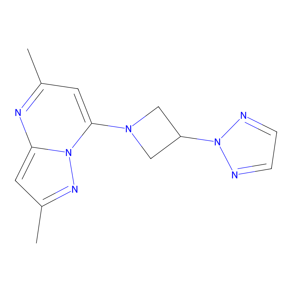 2-(1-{2,5-dimethylpyrazolo[1,5-a]pyrimidin-7-yl}azetidin-3-yl)-2H-1,2,3-triazole molecular structure, CAS 2415632-29-8