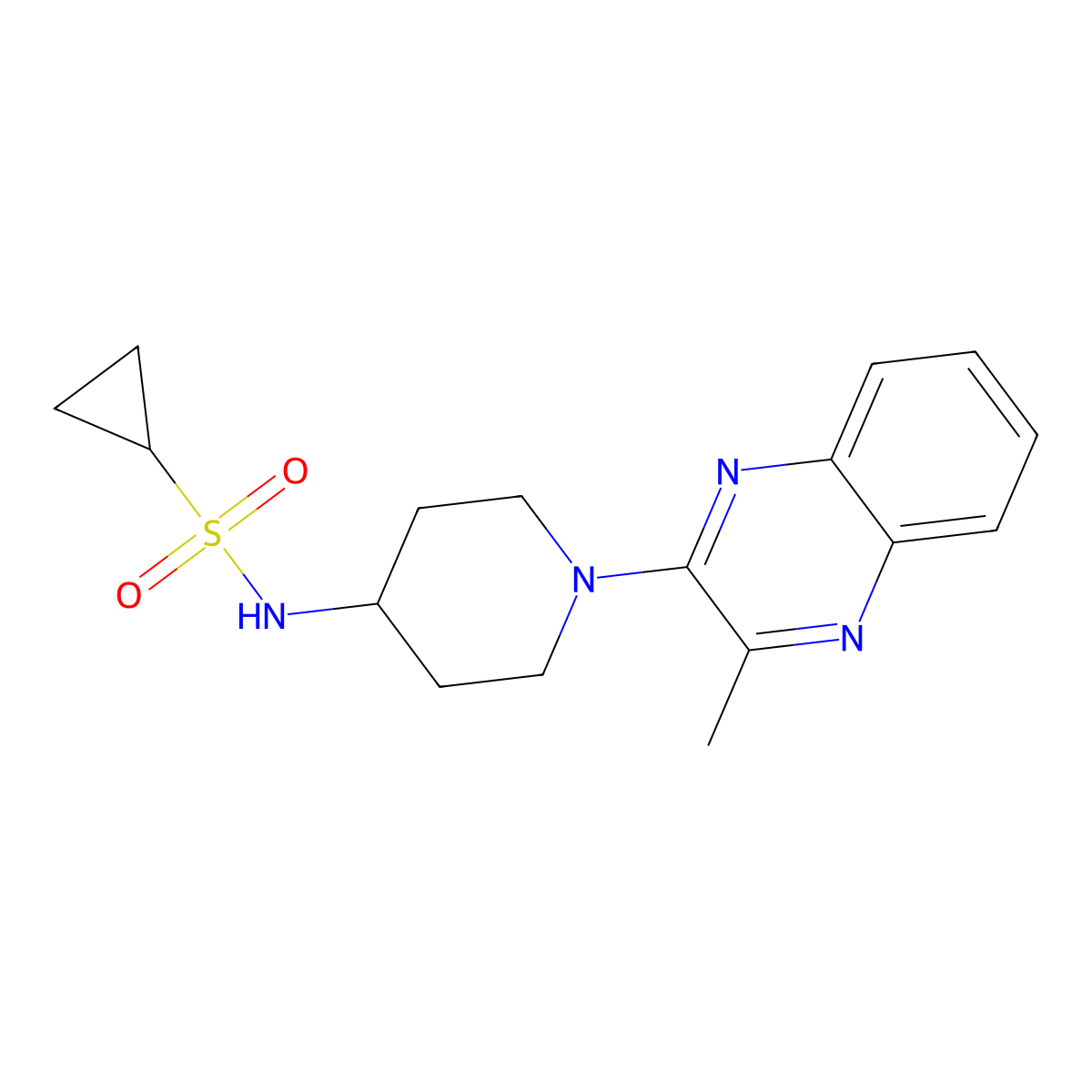 N-[1-(3-methylquinoxalin-2-yl)piperidin-4-yl]cyclopropanesulfonamide molecular structure, CAS 2415632-31-2