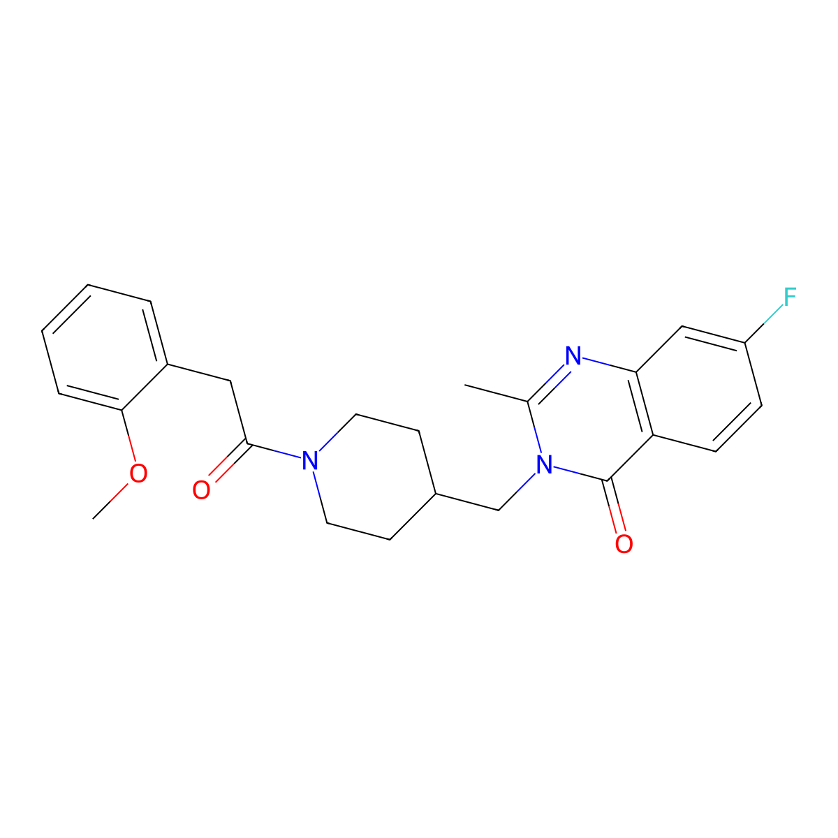 7-Fluoro-3-({1-[2-(2-methoxyphenyl)acetyl]piperidin-4-yl}methyl)-2-methyl-3,4-dihydroquinazolin-4-one molecular structure, CAS 2415632-32-3