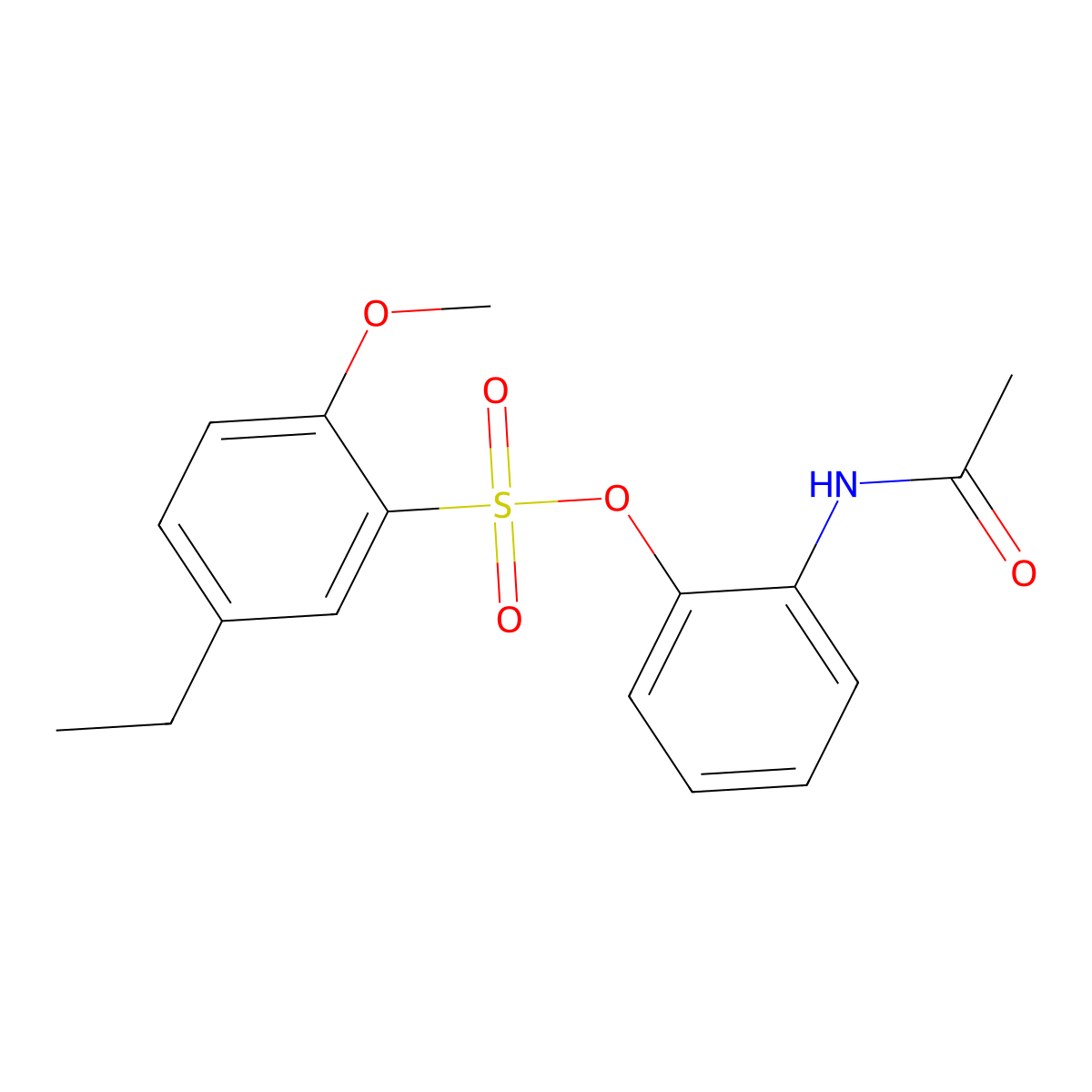 2-Acetamidophenyl 5-ethyl-2-methoxybenzene-1-sulfonate molecular structure, CAS 2415632-42-5