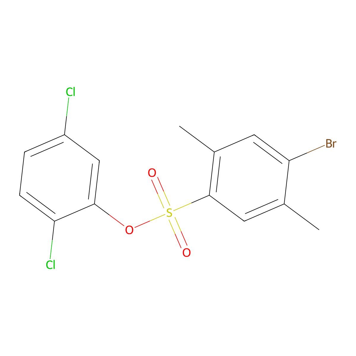 (2,5-Dichlorophenyl) 4-bromo-2,5-dimethylbenzenesulfonate molecular structure, CAS 2415632-43-6