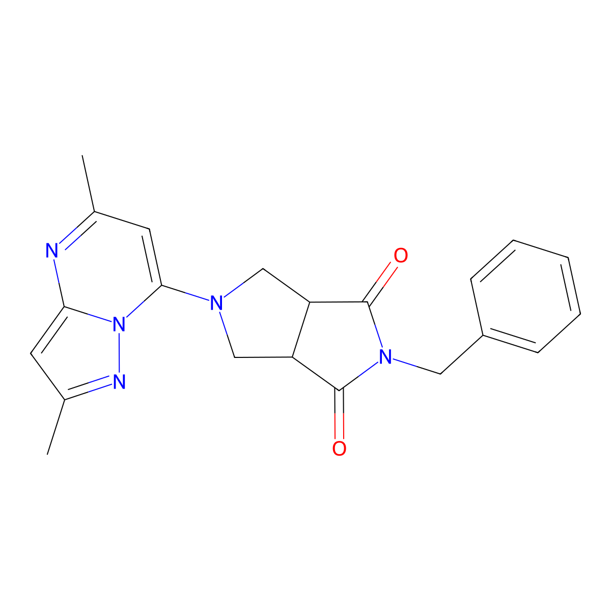 2-Benzyl-5-{2,5-dimethylpyrazolo[1,5-a]pyrimidin-7-yl}-octahydropyrrolo[3,4-c]pyrrole-1,3-dione molecular structure, CAS 2415632-53-8