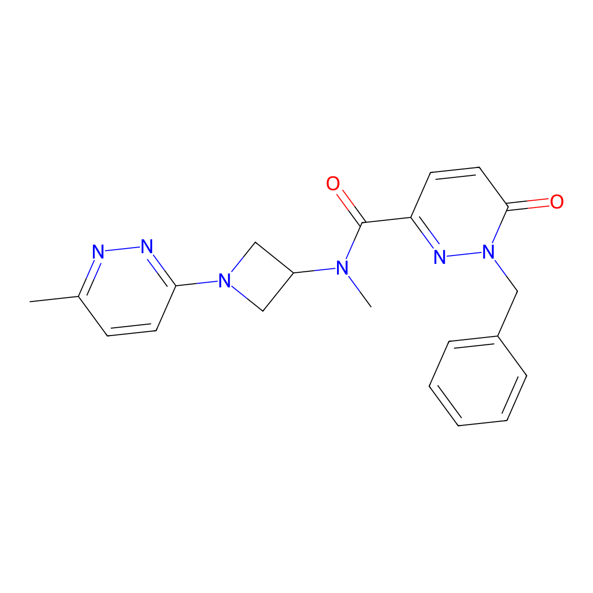 1-benzyl-N-methyl-N-[1-(6-methylpyridazin-3-yl)azetidin-3-yl]-6-oxo-1,6-dihydropyridazine-3-carboxamide molecular structure, CAS 2415632-54-9