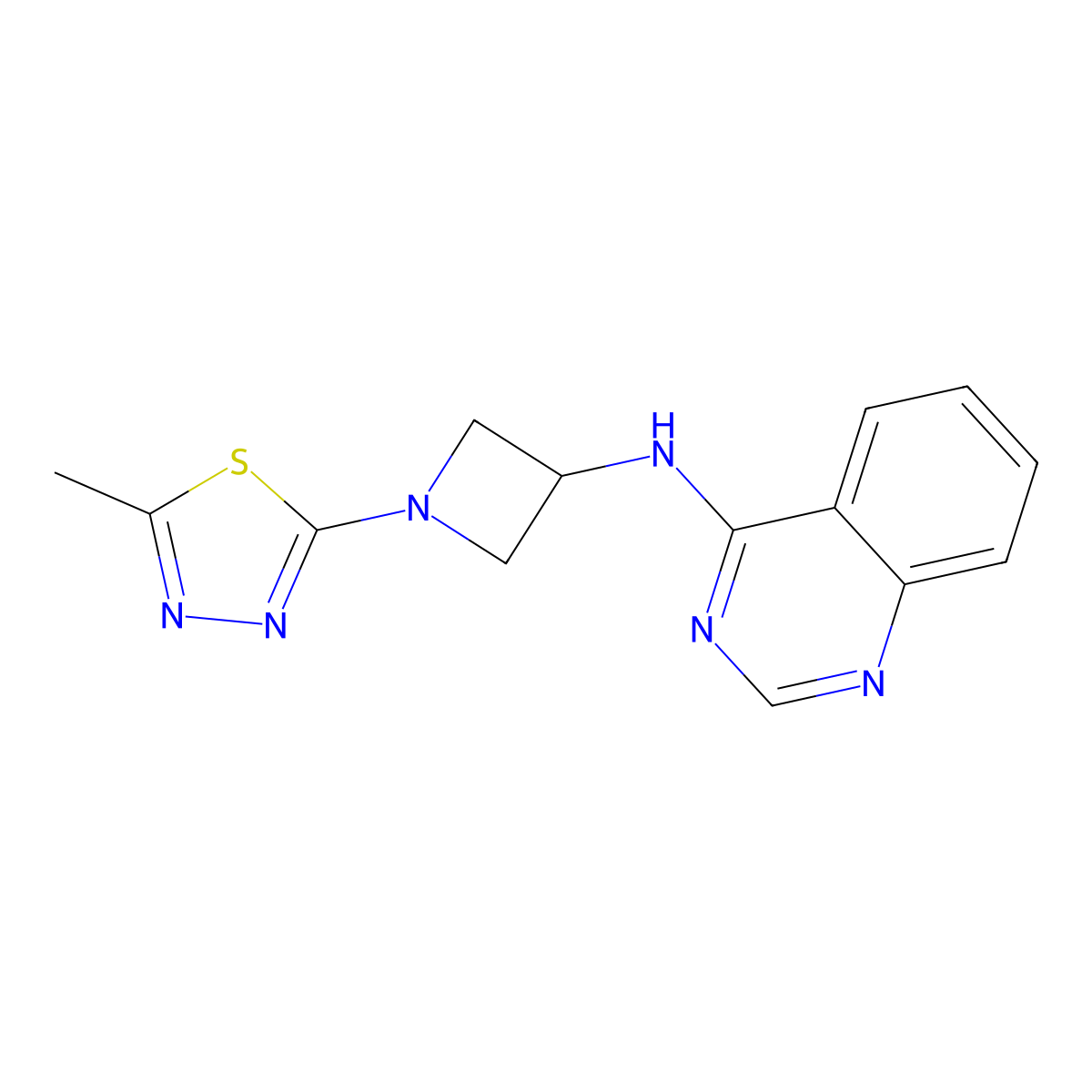 N-[1-(5-methyl-1,3,4-thiadiazol-2-yl)azetidin-3-yl]quinazolin-4-amine molecular structure, CAS 2415632-56-1