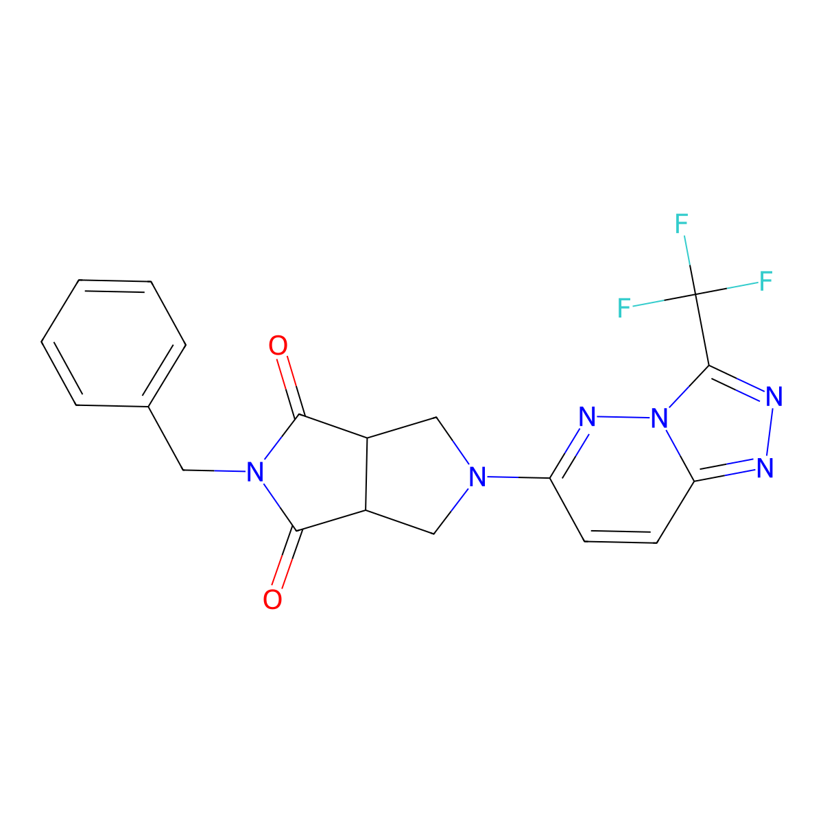 2-Benzyl-5-[3-(trifluoromethyl)-[1,2,4]triazolo[4,3-b]pyridazin-6-yl]-octahydropyrrolo[3,4-c]pyrrole-1,3-dione molecular structure, CAS 2415632-60-7