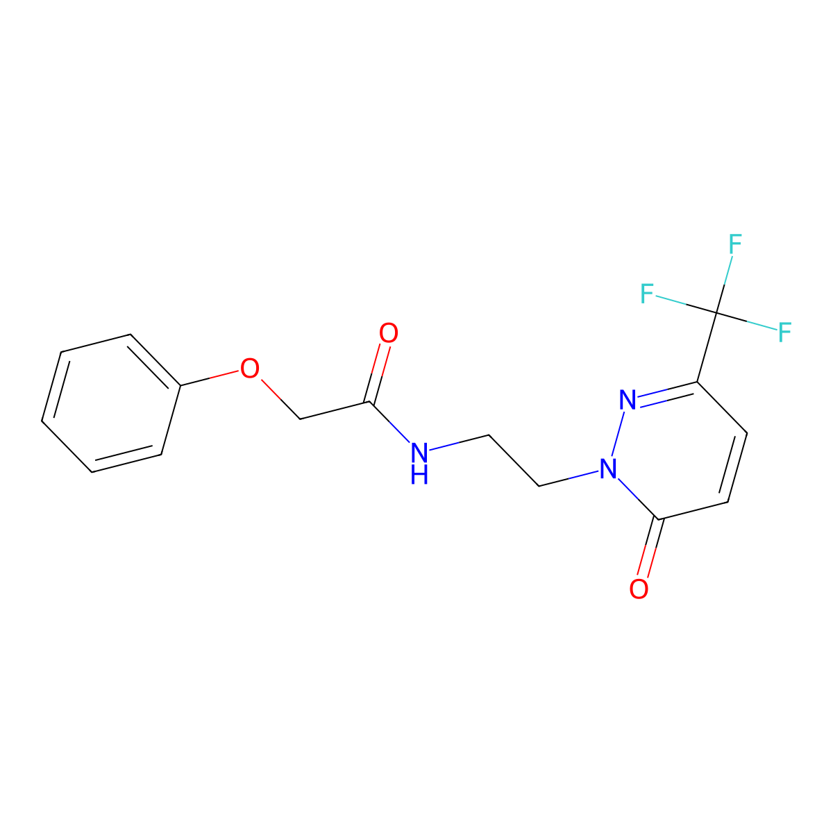 N-{2-[6-oxo-3-(trifluoromethyl)-1,6-dihydropyridazin-1-yl]ethyl}-2-phenoxyacetamide molecular structure, CAS 2415632-62-9