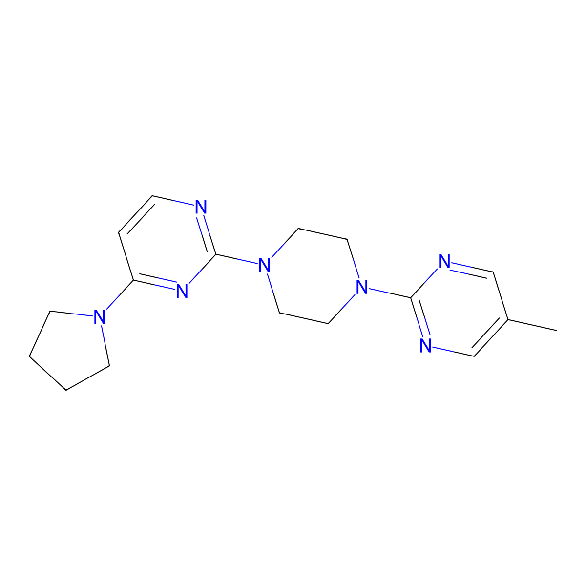 2-[4-(5-Methylpyrimidin-2-yl)piperazin-1-yl]-4-(pyrrolidin-1-yl)pyrimidine molecular structure, CAS 2415632-85-6