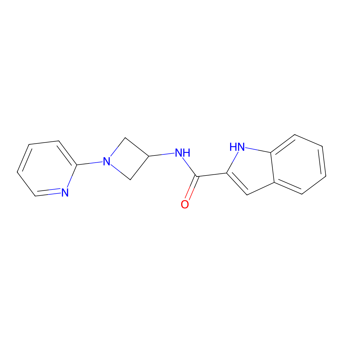 N-[1-(pyridin-2-yl)azetidin-3-yl]-1H-indole-2-carboxamide molecular structure, CAS 2415632-87-8