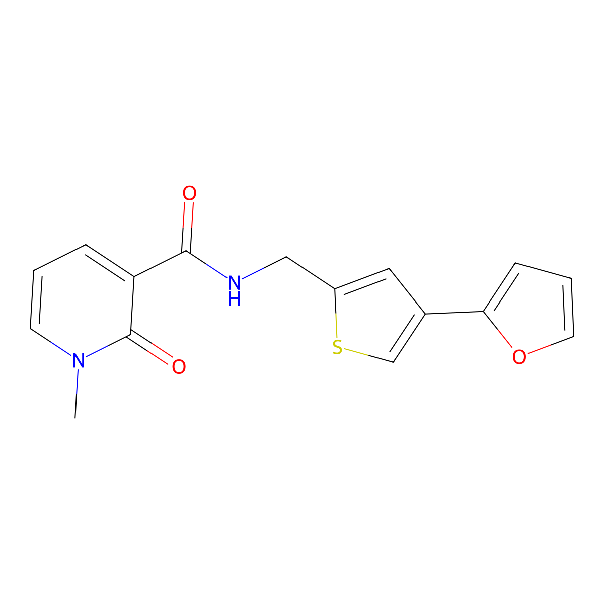 N-{[4-(furan-2-yl)thiophen-2-yl]methyl}-1-methyl-2-oxo-1,2-dihydropyridine-3-carboxamide molecular structure, CAS 2415632-92-5