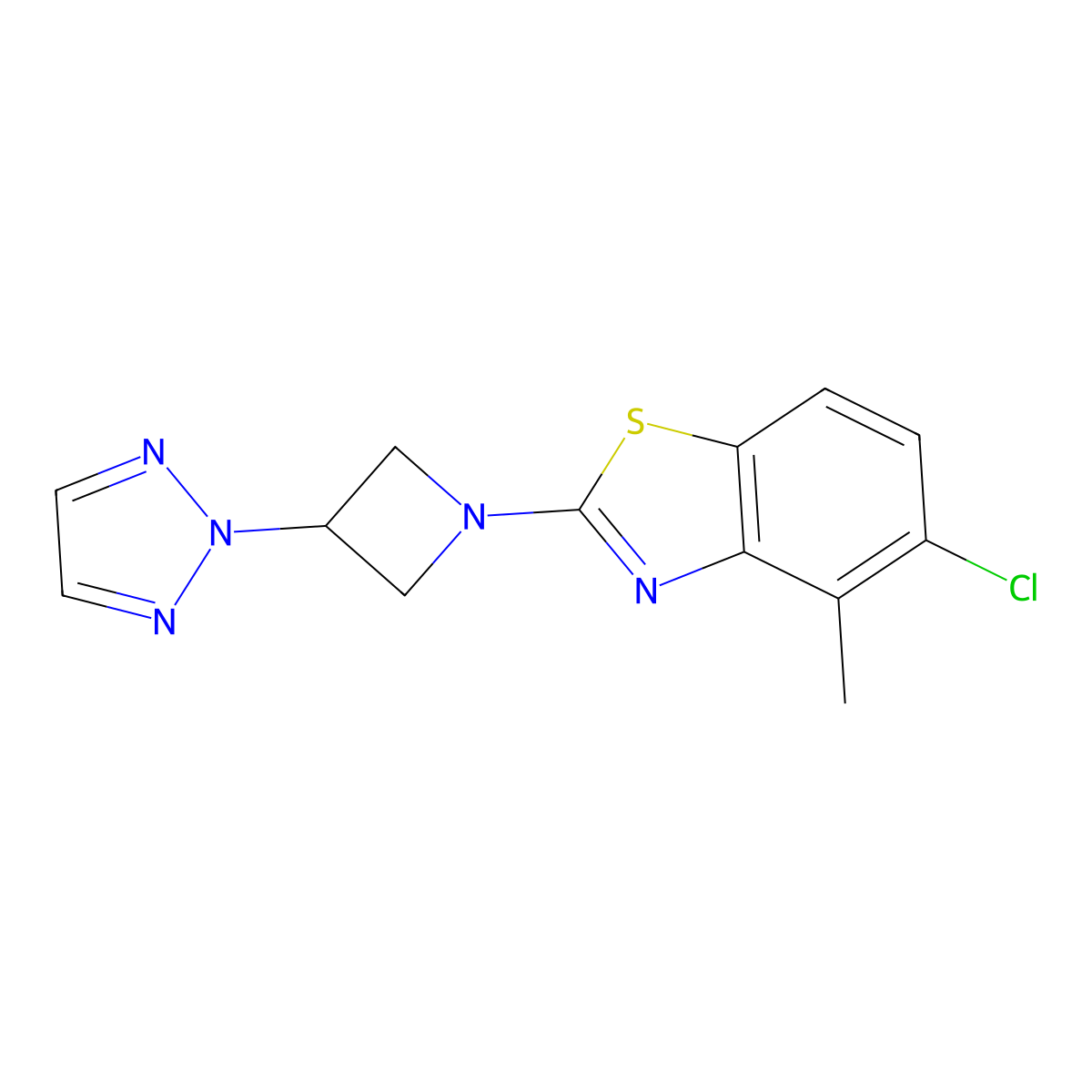 5-chloro-4-methyl-2-[3-(2H-1,2,3-triazol-2-yl)azetidin-1-yl]-1,3-benzothiazole molecular structure, CAS 2415632-98-1
