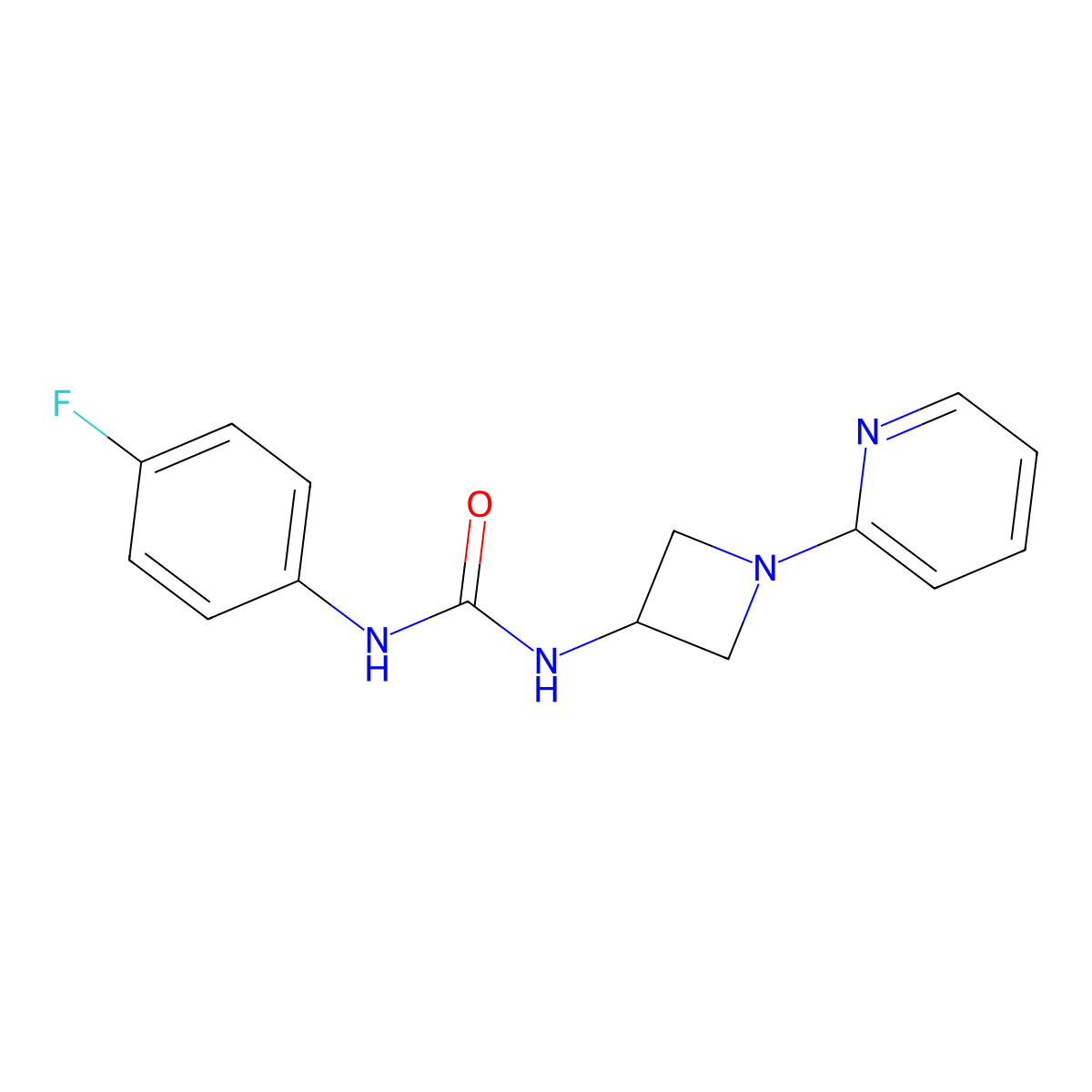 1-(4-Fluorophenyl)-3-[1-(pyridin-2-yl)azetidin-3-yl]urea molecular structure, CAS 2415633-03-1