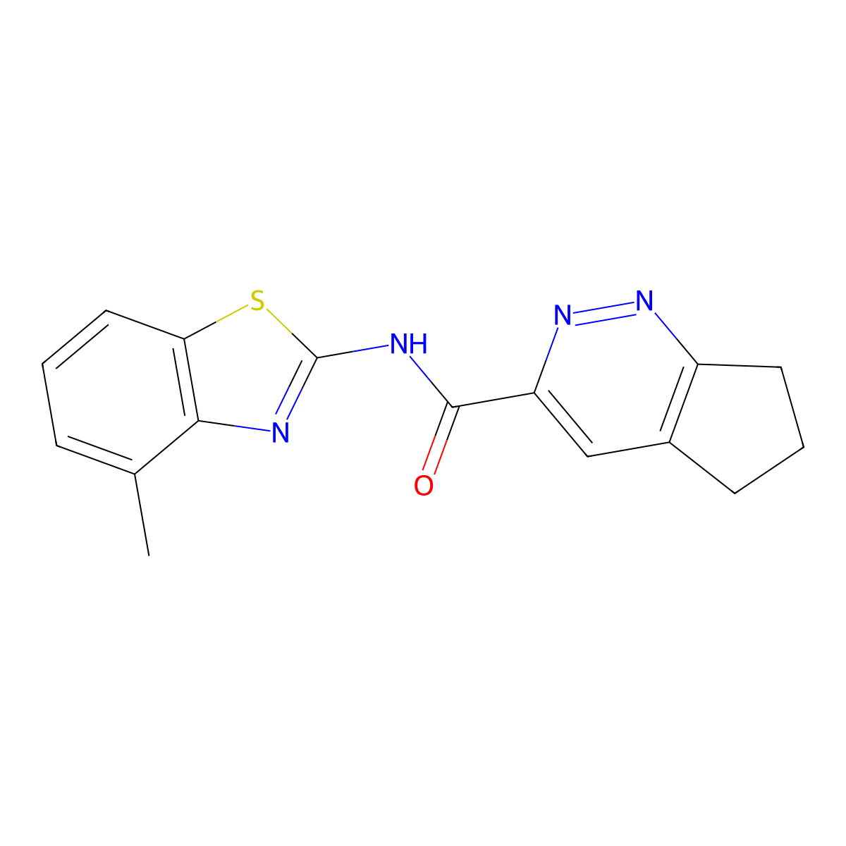 N-(4-methyl-1,3-benzothiazol-2-yl)-5H,6H,7H-cyclopenta[c]pyridazine-3-carboxamide molecular structure, CAS 2415633-11-1