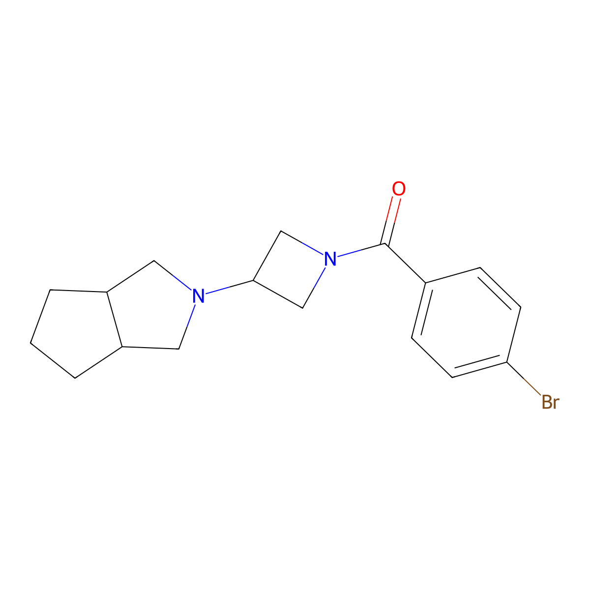 1-(4-Bromobenzoyl)-3-{octahydrocyclopenta[c]pyrrol-2-yl}azetidine molecular structure, CAS 2415633-15-5