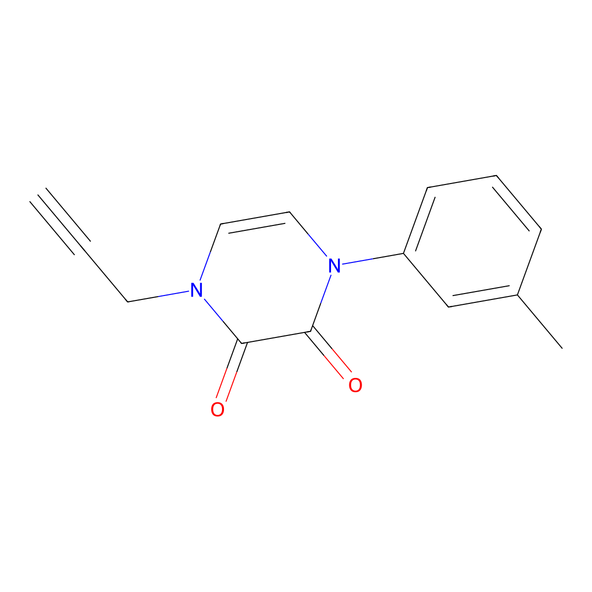 1-(3-Methylphenyl)-4-(prop-2-yn-1-yl)-1,2,3,4-tetrahydropyrazine-2,3-dione molecular structure, CAS 2415633-23-5