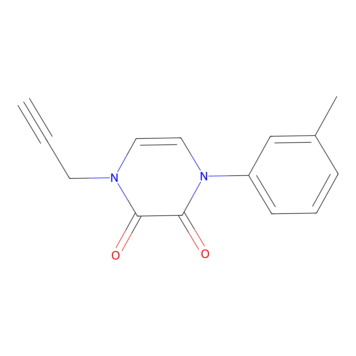 1-(3-Methylphenyl)-4-(prop-2-yn-1-yl)-1,2,3,4-tetrahydropyrazine-2,3-dione molecular structure, CAS 2415633-23-5