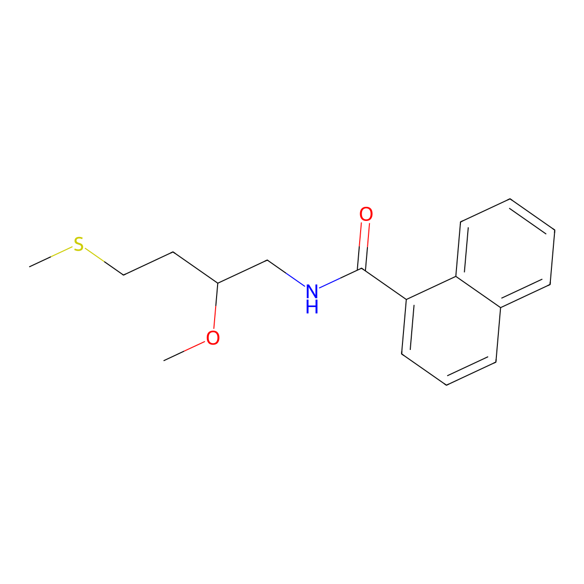 N-[2-methoxy-4-(methylsulfanyl)butyl]naphthalene-1-carboxamide molecular structure, CAS 2415633-30-4