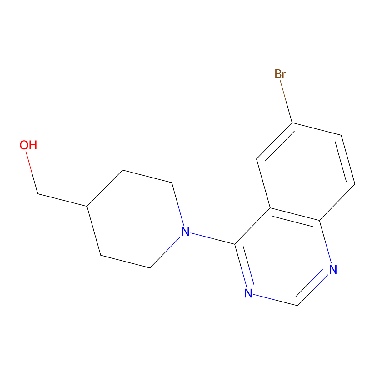 [1-(6-Bromoquinazolin-4-yl)piperidin-4-yl]methanol molecular structure, CAS 2415633-38-2