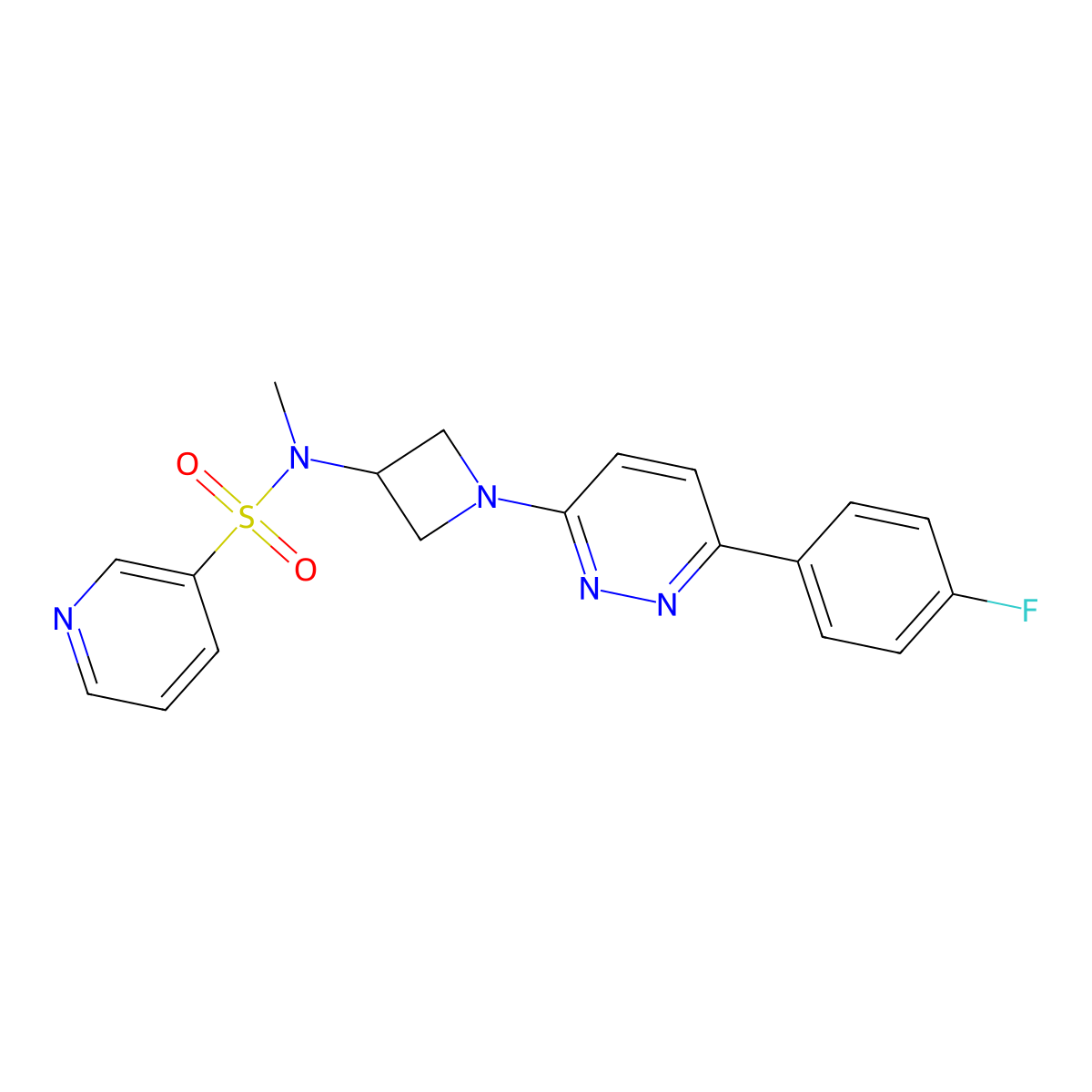 N-{1-[6-(4-fluorophenyl)pyridazin-3-yl]azetidin-3-yl}-N-methylpyridine-3-sulfonamide molecular structure, CAS 2415633-39-3