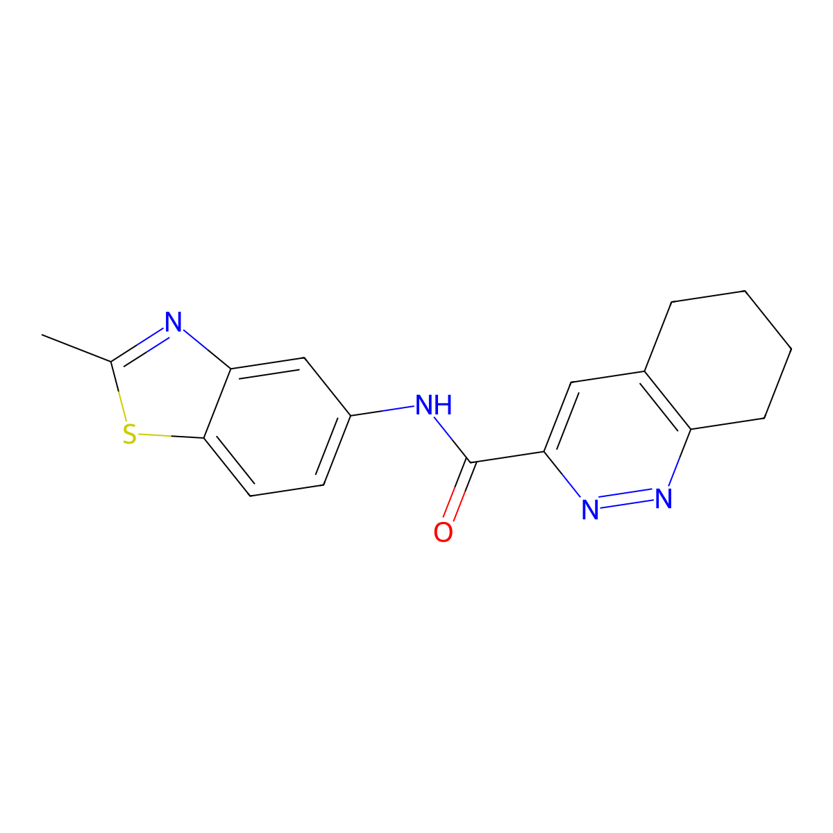 N-(2-Methyl-1,3-benzothiazol-5-yl)-5,6,7,8-tetrahydrocinnoline-3-carboxamide molecular structure, CAS 2415633-41-7