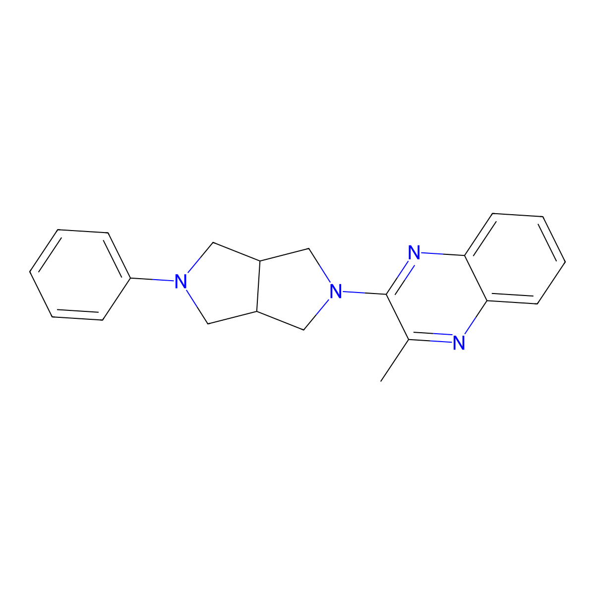 2-Methyl-3-{5-phenyl-octahydropyrrolo[3,4-c]pyrrol-2-yl}quinoxaline molecular structure, CAS 2415633-42-8