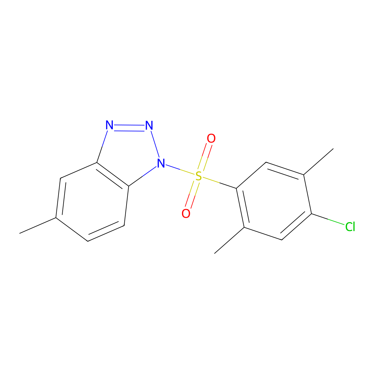 1-(4-chloro-2,5-dimethylbenzenesulfonyl)-5-methyl-1H-1,2,3-benzotriazole molecular structure, CAS 2415633-51-9