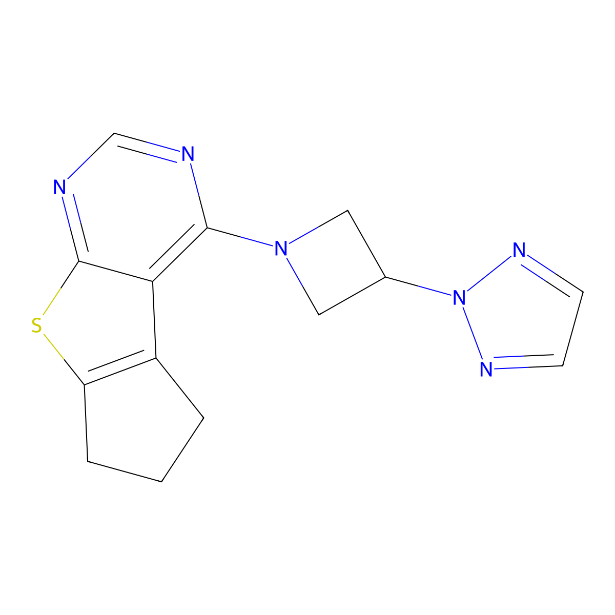 12-[3-(2H-1,2,3-triazol-2-yl)azetidin-1-yl]-7-thia-9,11-diazatricyclo[6.4.0.0^{2,6}]dodeca-1(12),2(6),8,10-tetraene molecular structure, CAS 2415633-63-3