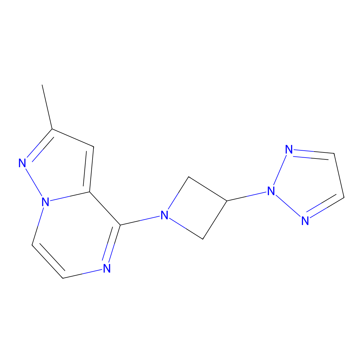 2-(1-{2-methylpyrazolo[1,5-a]pyrazin-4-yl}azetidin-3-yl)-2H-1,2,3-triazole molecular structure, CAS 2415633-70-2