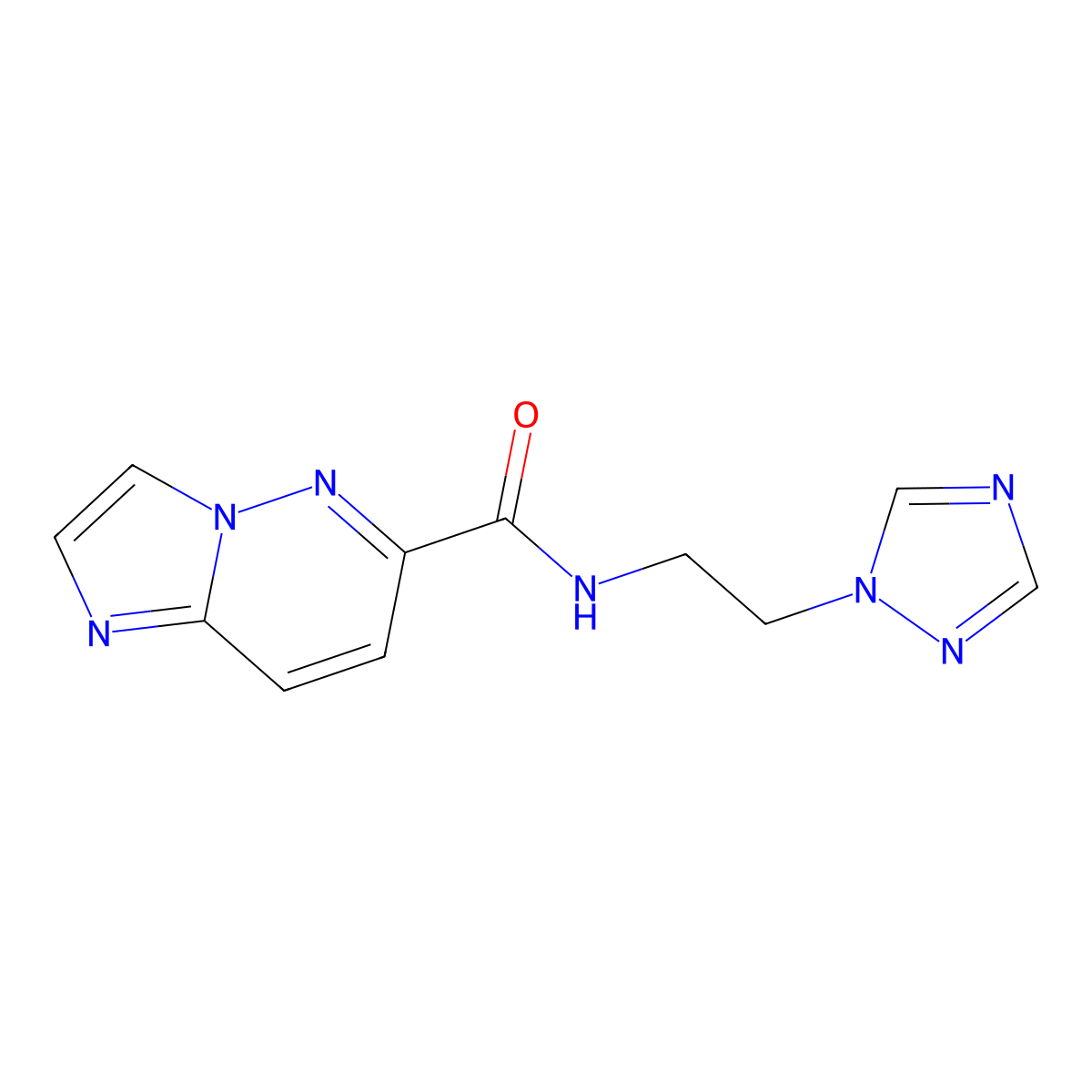 N-[2-(1H-1,2,4-triazol-1-yl)ethyl]imidazo[1,2-b]pyridazine-6-carboxamide molecular structure, CAS 2415633-72-4
