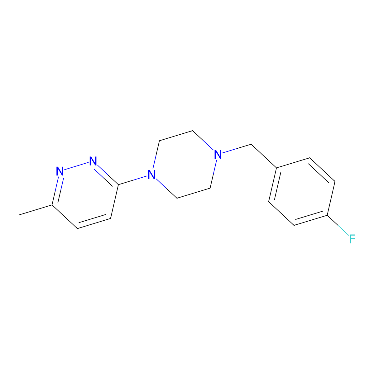 3-{4-[(4-Fluorophenyl)methyl]piperazin-1-yl}-6-methylpyridazine molecular structure, CAS 2415633-88-2